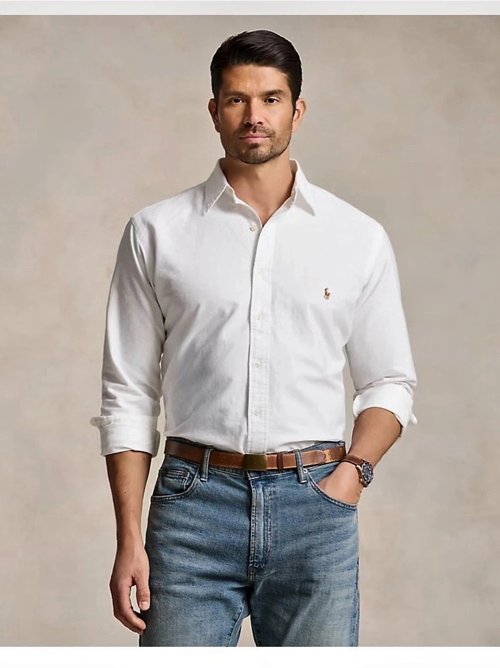 Ralph Lauren Men’s The Iconic Oxford Shirt Button Down Large White (not Polo)